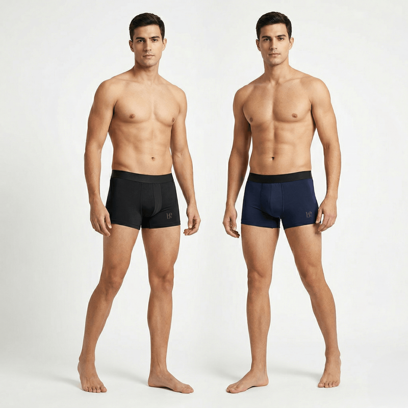 Men’s bamboo boxer black and blue  pack