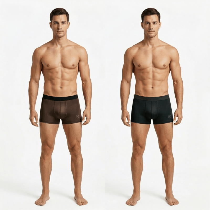 Men’s bamboo boxer brown and black pack