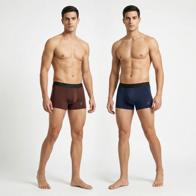 Men’s bamboo boxer brown and blue pack
