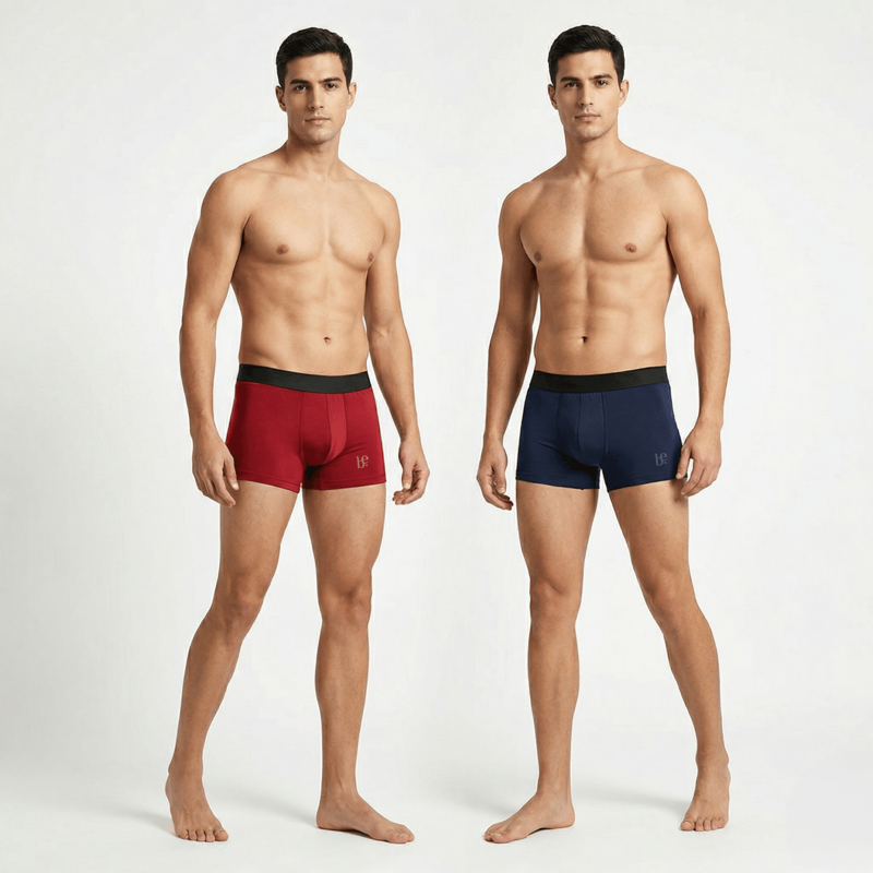 Men’s bamboo boxer red and blue pack